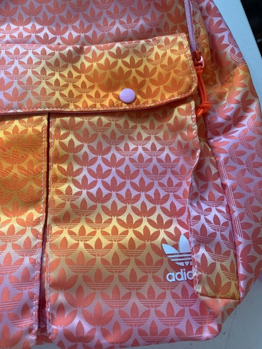 Adidas Pink & Orange Printed Backpack - Picture 2 of 4